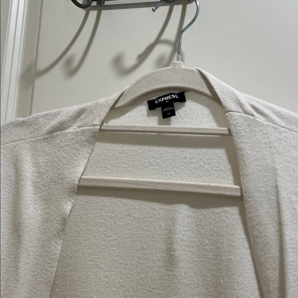Express Cream Open-Front Cardigan - Picture 2 of 2